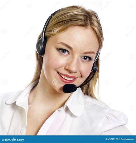 Young Woman With A Call Centre Headset Stock Image Image Of