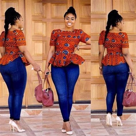 Trendy Ankara Tops Jeans Curvy Ladies Afrocosmopolitan Com African Fashion 2 African Blouses