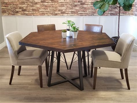 Wooden side table create a modern and contemporary look in your living. The Hexagon Industrial Steel Pedestal Table from James ...