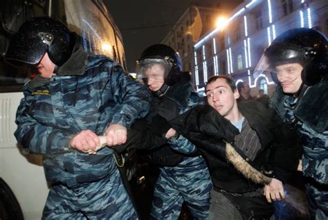 Russian Police Detain A Participant During An Opposition Protest In Central Moscow Russia Watch