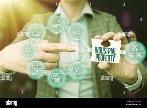 Handwriting text Industrial Property, Business idea the intangible