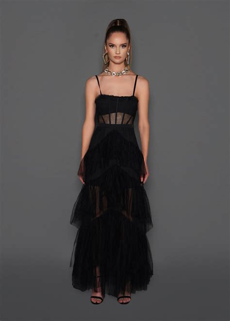 The Perfect Black Dress That Can Be Worn Any Season Of The Year Light Weight Corset Sheer Mesh