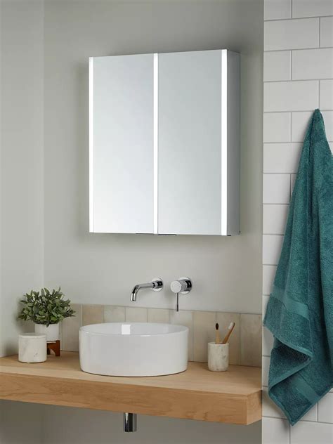 John Lewis And Partners Vertical Double Mirrored And Illuminated Bathroom Cabinet At John Lewis