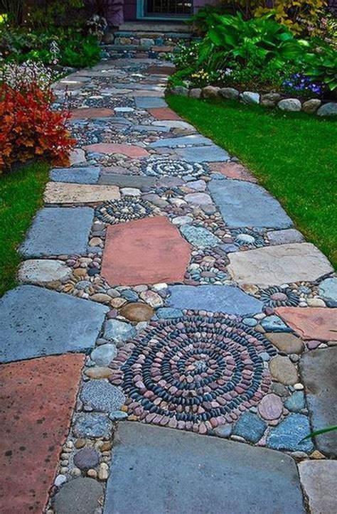 20 Amasing Concepts With Stone Mosaic Backyard Path And Extra