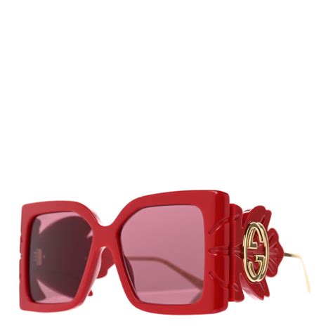 gucci acetate square frame wing sunglasses gg0535s red 1116467 fashionphile