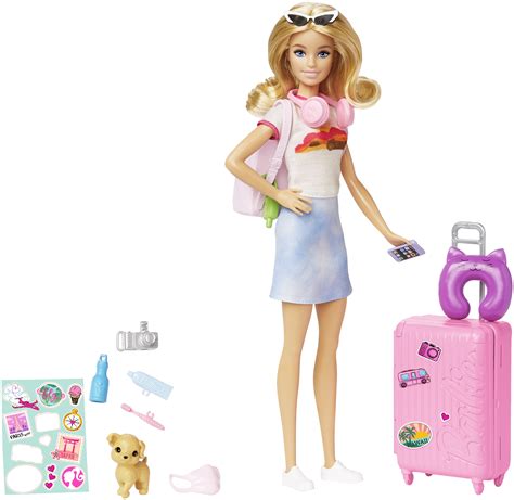 New Barbie Travel Doll Playsets With Suitcase Puppy And Accessories
