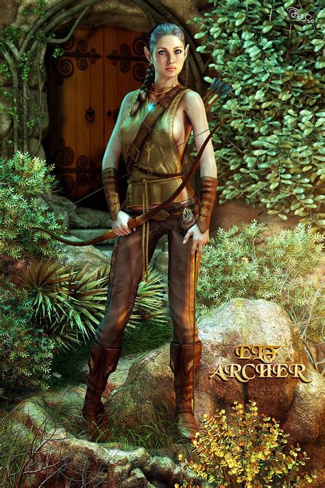 Elf Archer By Walter Petretto D Cgsociety Fantasy Art Women Female Elf Digital Portrait