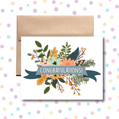 Congratulations Floral Card Little Dog Paper Company