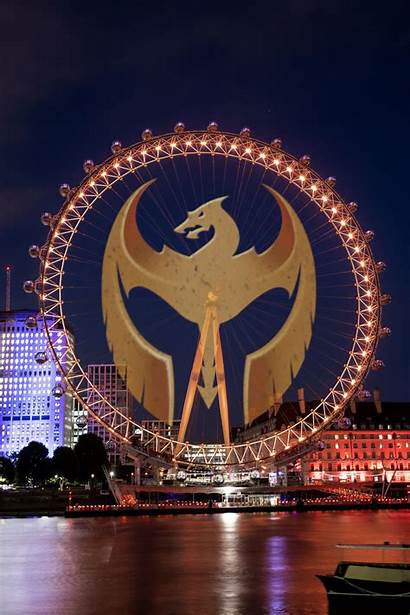 London Eye Projected Onto Dragon Attraction Ahead