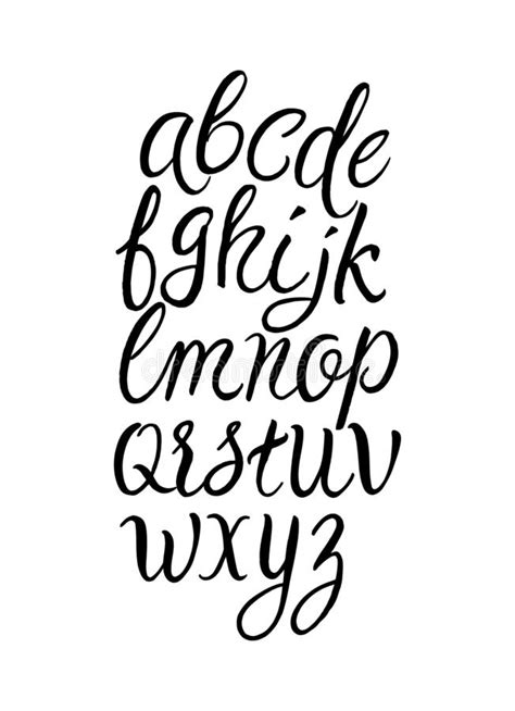 Brush Hand Lettering Alphabet Modern Calligraphy Handwritten Letters