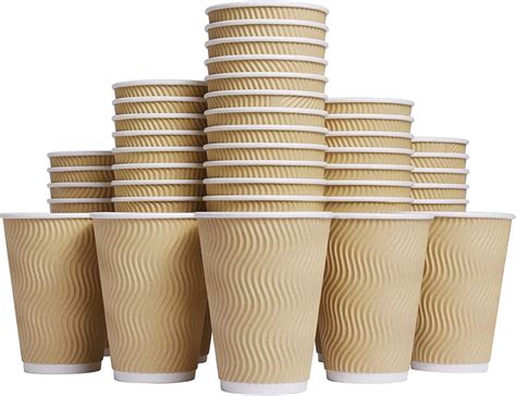 Buy Luckypack Hot Paper Cups12 Oz Disposable Insulated Corrugated