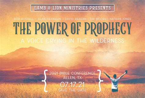 The Power Of Prophecy Conference Bible Prophecy Lamb And Lion