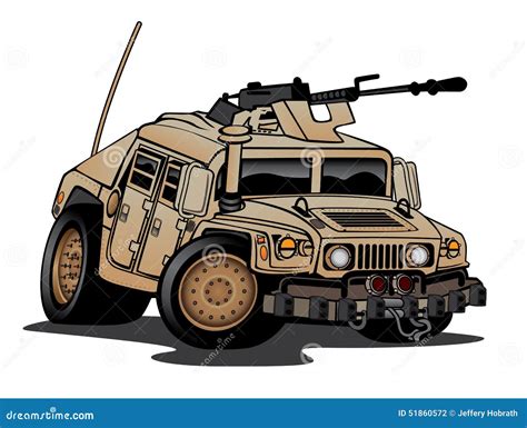 Bande Dessinée Militaire De Camion De Humvee Illustration Stock