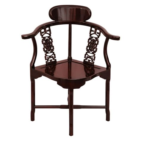 Oriental Furniture Rosewood Corner Chair Rosewood Color 3250h