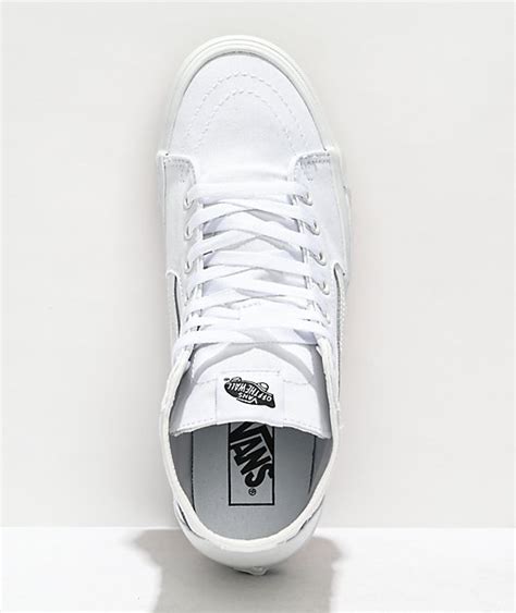 Vans Sk8 Hi Tapered True White Canvas Skate Shoes