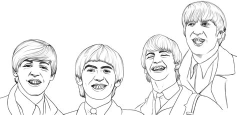 Desenho De The Beatles Sorrindo Para Colorir Tudodesenhos