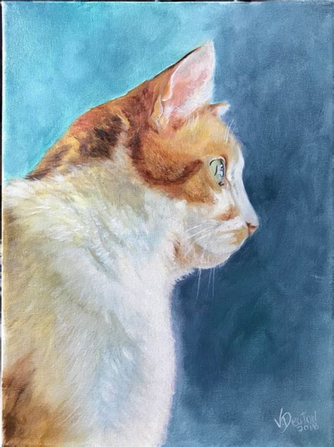 Pet Portraits Cats Commissioned Oil Painting By Virginia Deaton