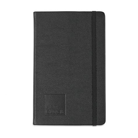 Custom Imprinted Moleskine Leather Ruled Large Notebook Black