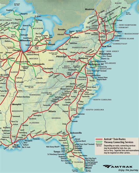 North East New England Amtrak Route Map