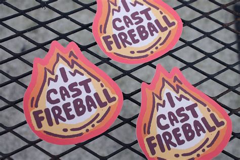 I Cast Fireball Sticker Fireball Sticker Chaotic Neutral Etsy