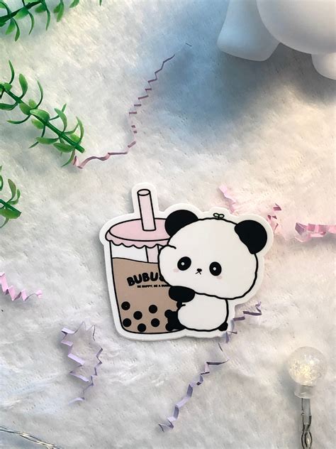 Cute Boba Sticker Bubuski Kawaii Panda Cute Bubble Milk Etsy Uk