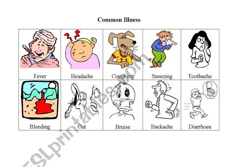 Common Illness Flashcards Esl Worksheet By Viceversa123