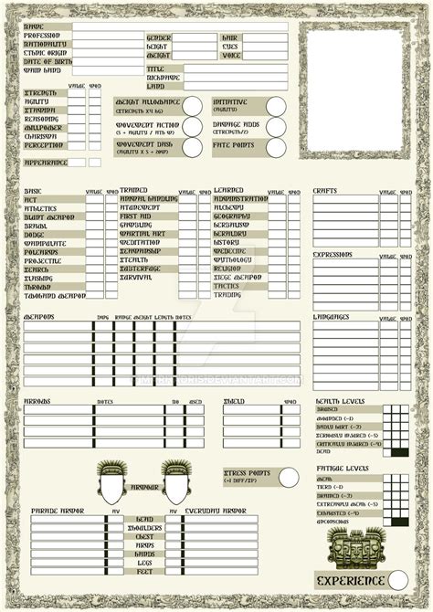 Rpg Character Sheet Page 1 By Marhadris On Deviantart