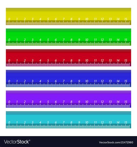 Colorful Rulers Millimeters Royalty Free Vector Image