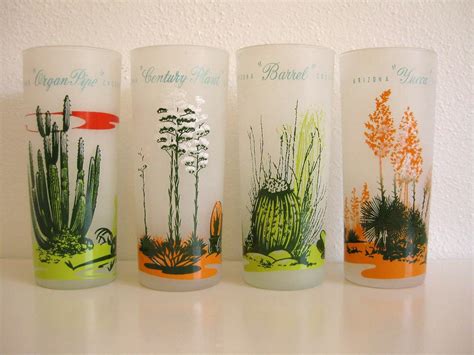 Blakely Oil Arizona Cactus Glasses Set Of 8 Etsy