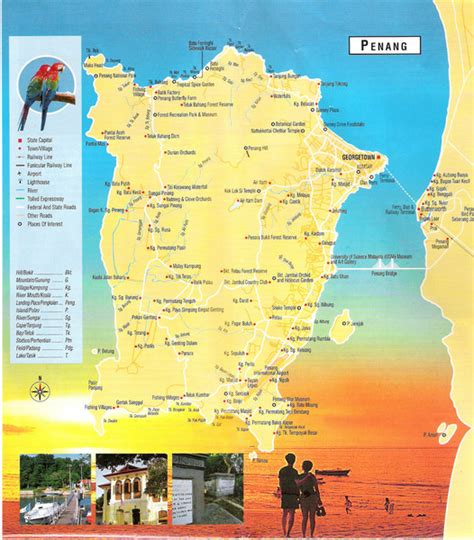 Penang island, where the capital city, george town, is located. Penang Island Map - penang • mappery