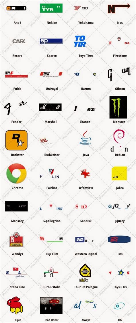Level 11 - Logo Quiz Bubble Answers