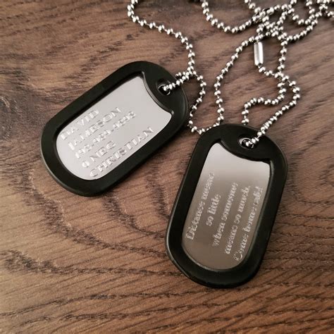 Personalized Army Style Dog Tag With Free Engraving Engraved Etsy