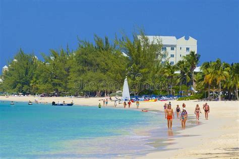 Seven Mile Beach In Grand Cayman Caribbean Stock Image Image Of