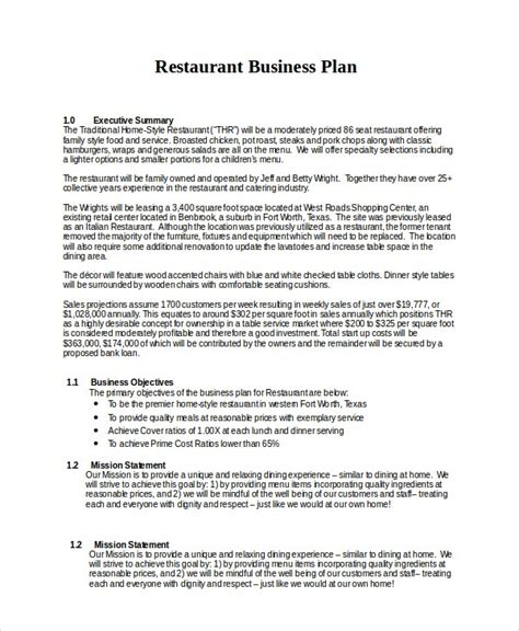 Use this sample restaurant business plan outline to help create the most important document needed to open your new restaurant. 26+ Business Plans - Free Sample, Example, Format | Free ...