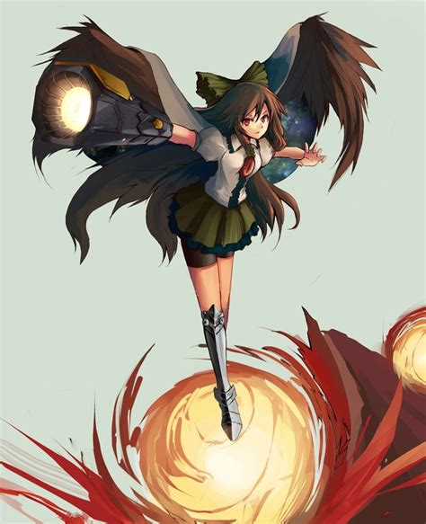 Utsuho Reiuji From Touhou Simple Background Version You Can Use It
