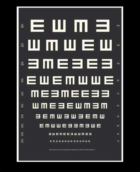 Snellen Tumbling Es Vintage Eye Chart Print Eye Chart Chart Tumbling