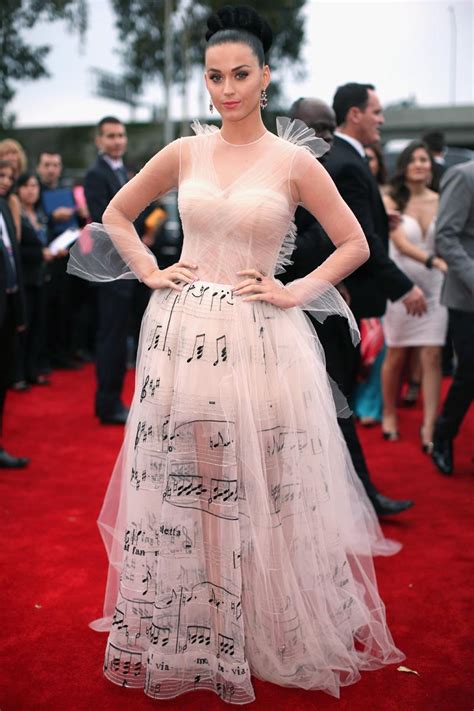 Katy Perry Wears Music Notes Emblazoned Dress To Grammys