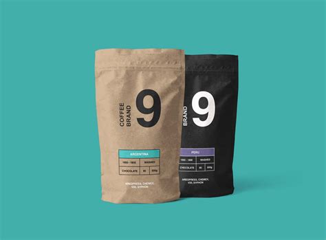 Download Free Kraft Paper Coffee Pouch Mockup (PSD)