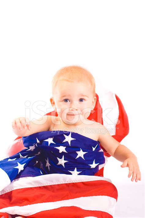 Baby And Flag Of Usa Stock Photo Royalty Free Freeimages