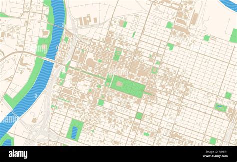 Sacramento California Printable Map Excerpt This Vector Streetmap Of