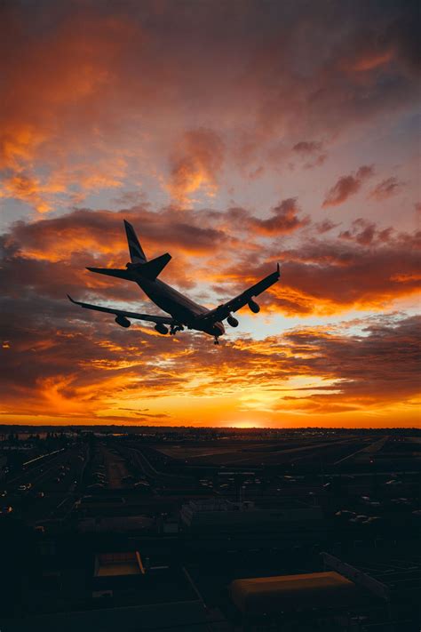 This photo is about clouds sunset, sunset, sunset sky. Sunset Airplane Aesthetic Wallpaper