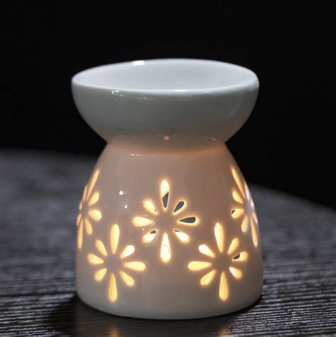 Ceramic Hollow Essential Tealight Candle Holder Aroma Incense Essential
