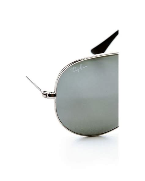 Ray Ban Mirrored Original Aviator Sunglasses In Silver Lyst