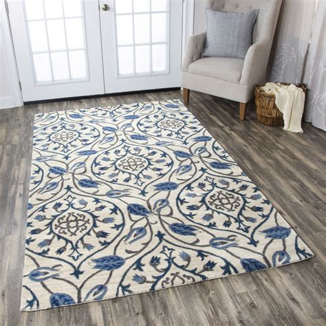 Be first to know get access to exclusive sales, new arrivals, and save up to 80% off retail. Valintino Vine Medallion Wool Area Rug In Ivory Blue Gray ...