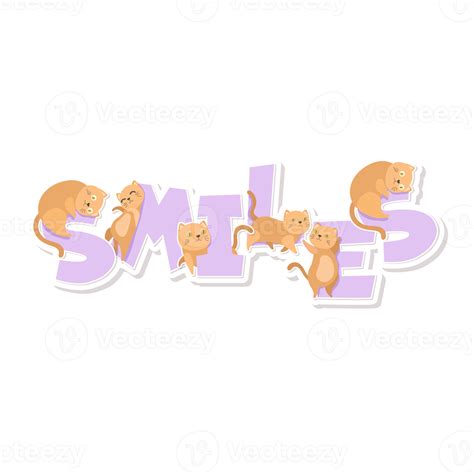 Cat And Word Cartoon Sticker 12597400 Png