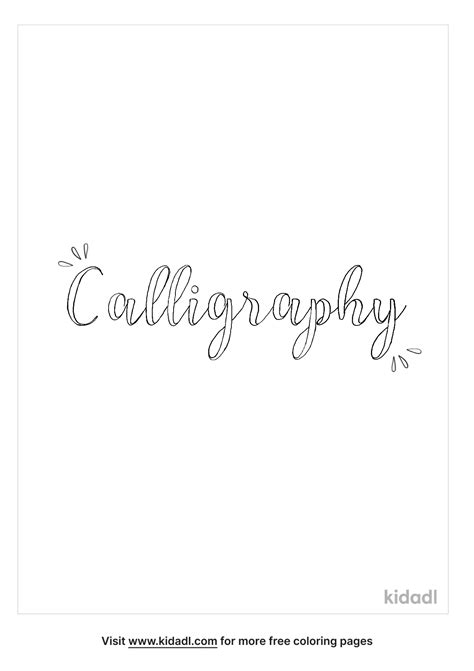 Free Calligraphy Coloring Page Coloring Page Printables Kidadl