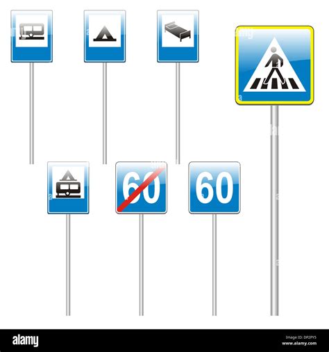 Isolated European Road Signs Stock Photo Alamy