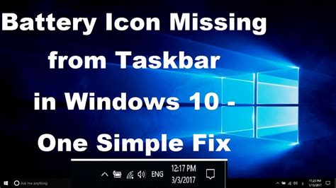 Battery Icon Missing From Taskbar In Windows 10 Simple