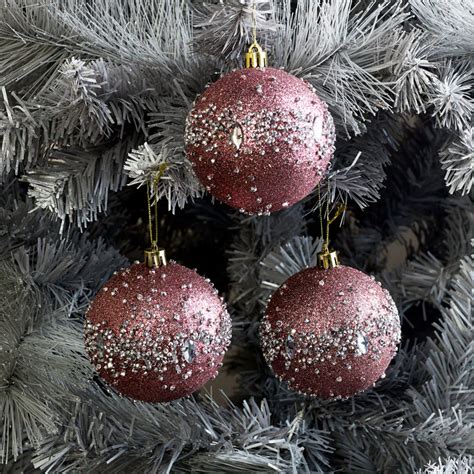 Pink Glitter Jewelled Christmas Bauble