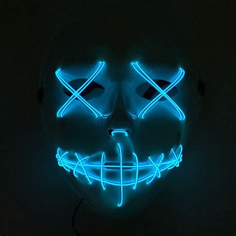 1pc Halloween Masks Led Glow Masks Theme Party Luminous In The Dark